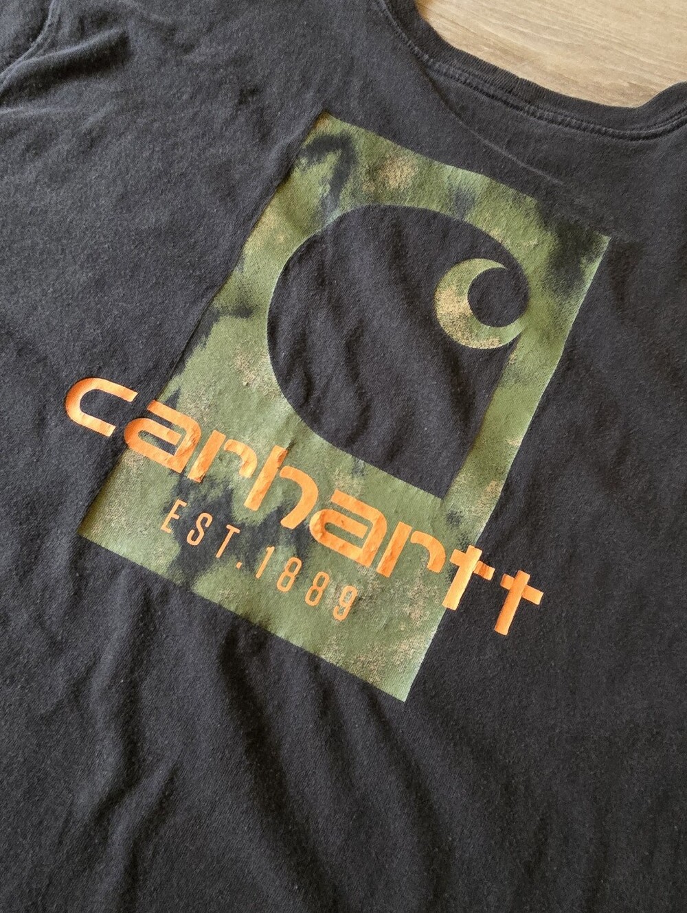 Carhartt Black T-Shirt with White Logo Print